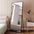Tempered mirror 71" x 32" Tall Full Length Mirror with Stand, Black Wall Mounting Full Body Mirror, Metal Frame Full-Length Mirror for Living Room, Bedroom