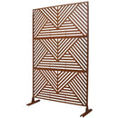 PS101 Rusty Outdoor & Indoor Freestanding Metal Privacy Screen, 76' H x 48' W, Decorative Privacy Fence Panels for Deck, Balcony, Patio