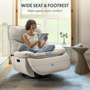 White Three Sixty Degree Swivel Rocker Recliner Chair