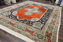 Persian Rug 11x13, Semi Open Field, Soft Wool Pile, Vintage Persian Carpet, Persian Tabriz Tabatabai