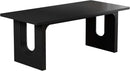 Black 71 Inch Dining Table For Six With Wood Pedestal