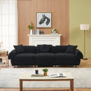 black teddy velvet fabric, with 3 pillows, three-person sofa can be placed in the living room and other scenes