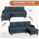 Dark Grey LShaped Convertible Sleeper Sofa Durable