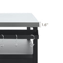 K&K 54.5' Outdoor Kitchen Island with Stainless Steel Tabletop, Metal Grill Cart Table with Storage Cabinet, Spice Rack and Towel Rack, Outdoor Bar Cart with 4 Lockable Wheels for Outside BBQ