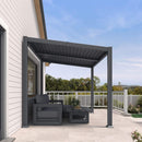 [08X10FT] Alora Modern Louvered Aluminum Pergola With Sloped Roof (SAK12169)