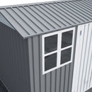 [08X10FT] Alora Outdoor Garden Tool Shed With Thickened Galvanized Steel, Sloped Roof, Vents And Double Lockable Doors (SAK66582)