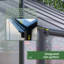 [08X12FT] Large Outdoor Heavy-Duty Polycarbonate Walk-In Greenhouse With Double Swing Doors And Two Ventilation Windows (SAK73651)