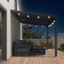 [08X12FT] Modern Wall-Mounted Louvered Pergola With Aluminum Frame (SAK25902)