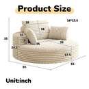 55''L Corduroy Chenille Foam Single Swivel Chair, Fluffy Modern Sleeper, 360 Degree Swivel Chair for Living Room, Bedroom, Lounge and Projection Room