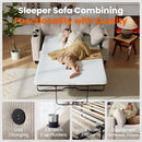 Full Size Corduroy Transformable Sofa Bed USBChargingPort