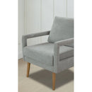 Mid-Century Armchair, 2pcs, Accent Chair with Wood Legs & Soft Cushion for Living Room, Bedroom, Home Office, Study, Grey