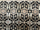 Turkoman Bokhara Rug 6x9, Pakistani Carpet, Black, Hand Knotted