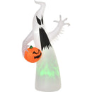 5.9' Halloween Inflatable Outdoor Decoration Ghost with Pumpkin, Blow Up LED Yard Decor for Garden, Lawn, Party, Holiday, Waterproof, Green