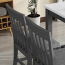 5-piece Counter Height Dining Table Set with Built-in Storage Shelves,Grey(OLD SKU W504S00143)