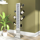 UK Style Crushed Diamond Floating Silver Mirrored Wine Bottle Holder MDF Glass