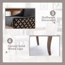 Dining Chairs Set Of 2 High Back Upholstered Fabric With Solid Wood Legs
