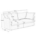 Modern Slipcovered 2-Seat Sofa Couches for Living Room, 2 Seater Sofa, Plain Chenille Deep Seat Sofa with Upholstered Cushion&Detachable Cover, Comfy Sofa Couch for Small Space, Apartment,Orange