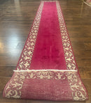 Red Persian Kerman Runner Rug 3x16