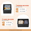 5 Drawer Fabric Dresser With Bins And Wood Top For Bedroom