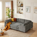 Modern Modular Sectional couch,6 Seaters Sleeper Sofa Upholstered Corduroy Free Combination Sofa(Grey)