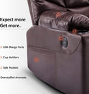 Electric Power Lift Recliner Chair Dark Brown Massage