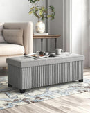 43 Inch Luxurious Velvet Storage Ottoman Bench Grey
