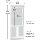 Palladia Library With Doors Bookcase Wind Oak 29 Inch Wide