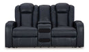 Fyne-dyme - Power Reclining Loveseat With Console/Adj Hdrst