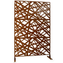 Outdoor & Indoor Privacy Screen Metal Privacy Screen 76' H×48' W, Freestanding Decorative Privacy Screen for Deck Balcony Patio, Privacy Fence Panels for Outside Lawn Garden PS117 BROWN