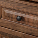 K&K 71' Tall Kitchen Pantry Cabinet with 3 Pull Out Cabinet Organizers, Farmhouse Embossed Texture Storage Cabinet with 6 Door Shelves, 2 Drawers, Freestanding Cupboard for Kitchen, Dining Room Brown