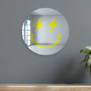 Happy Face Lightning Bolt Eyes - Acrylic Wall Art