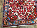 3' 2' X 5' 1" Handmade Floral Wool Rug Red Beige /Ivory