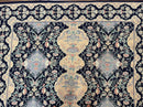 Needlepoint Rug 6x9, Ivory and Navy Blue