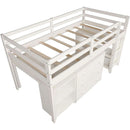 Twin Loft Bed With Rolling Desk And Storage For Small Rooms
