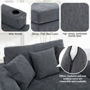 Oversized Chaise Lounger Modern Style Sofa Couch, With Pillows, Charge Station & Cup Holders