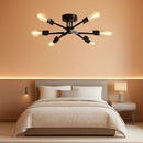 Black Modern Sputnik Chandelier 6 Light Ceiling Fixture