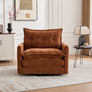 UNITED WE WIN Swivel Barrel Chair - Mid Century Modern Chair, Thick Padded Arm Chair with Solid Metal Base, Comfortable Single Sofa Chair, Swivel Accent Chair for Living Room Bedroom