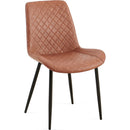 Brown Leathaire Dining Chairs Set of 2,Mid-Century Modern Leathaire Chairs Kitchen Living Room Armless Side Chair with Metal Legs Set Of 2