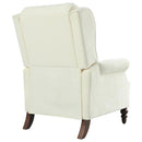 Upholstered Push Back Recliner Chair with Classic Wing Back, Beige Chenille, 29.75'