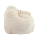 Auch Indoor Armchair Style Bean Bag with Beige Faux-Fur and Adaptive Foam, 40 x 38 x 25.5 inches