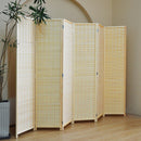 6 Panel Room Divider, Bamboo-Woven Folding Screens