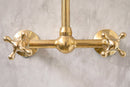 Unlacquered Solid Brass wall faucet , kitchen wall mounting Brass Faucet , Ball Center Faucet