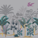 Grey Wallpaper with Palms Wallpaper
