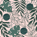 Modish Green Leaves Pattern Wallpaper Tasteful