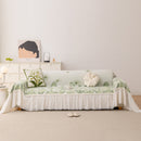 Botanical Sofa Cover with Chiffon Skirt, Floral Couch Throw Blanket for All-Season