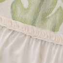 Botanical Sofa Cover with Chiffon Skirt, Floral Couch Throw Blanket for All-Season