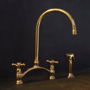 Stylish Engraved V-Style Brass Bridge Faucet for a Touch of Elegance