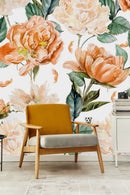 Voguish Orange Flowers Wallpaper