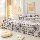 Thick Faux Fur Couch Cover Fluffy Fuzzy Warm Washable Furniture Protector for Kids Pets
