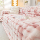 Thick Faux Fur Couch Cover Fluffy Fuzzy Warm Washable Furniture Protector for Kids Pets
